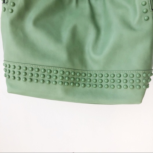 Lula large pale green bag crossbody strap studded - Picture 10 of 16